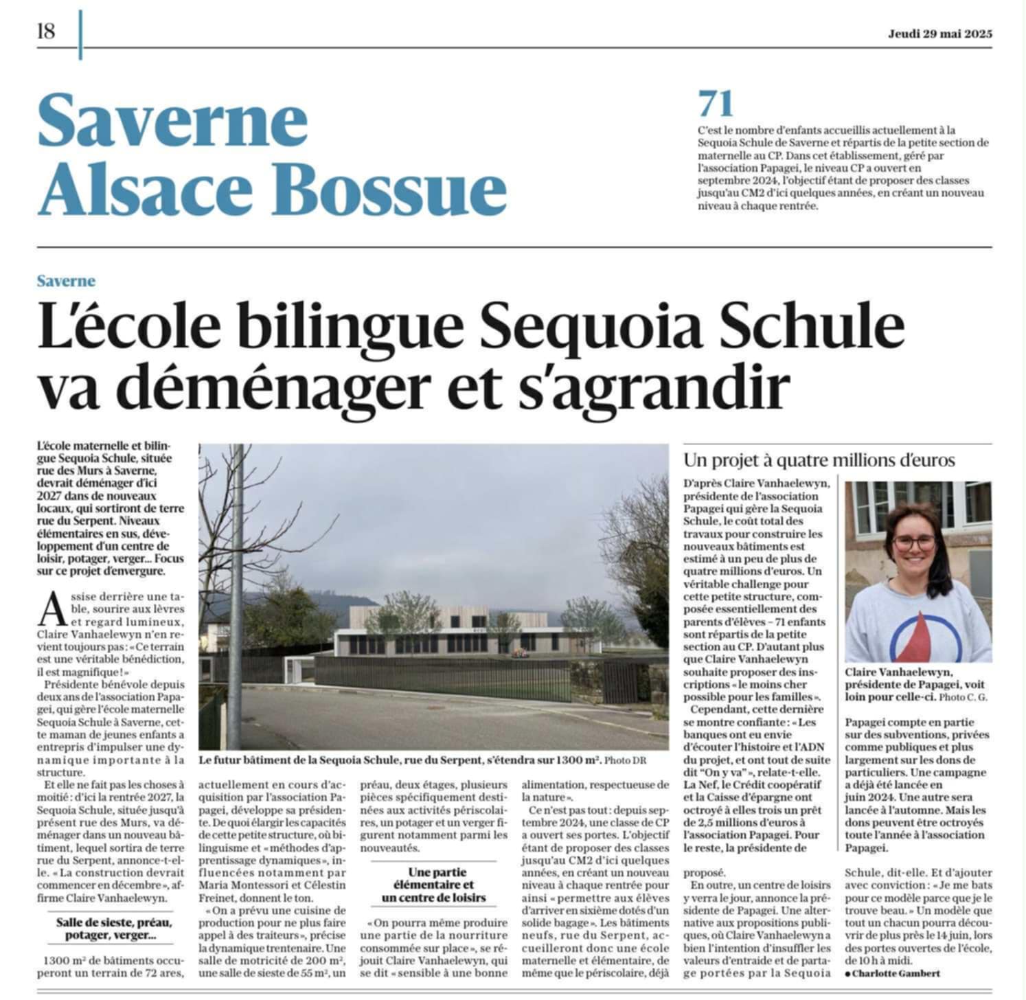 Presse Sequoia Schule